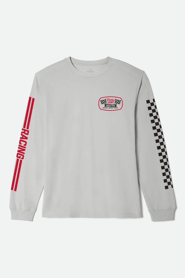 Men's Coors Light Pit Stop L/S Standard T-Shirt in the color Silver - Front Product View
