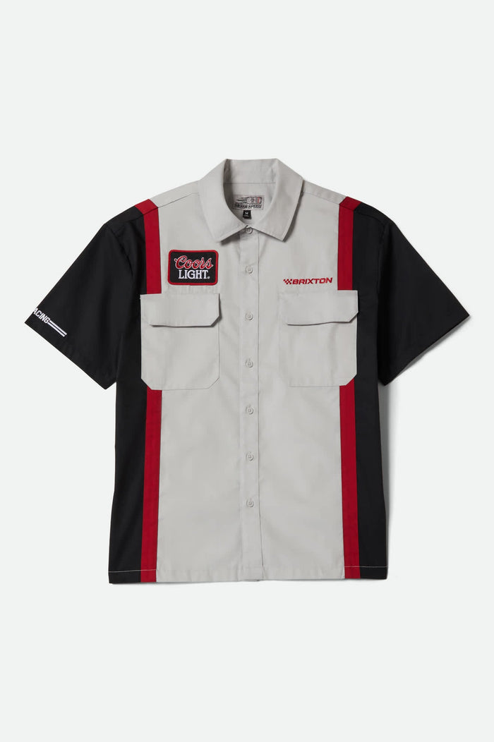 Men's Coors Light Shake Down S/S Shirt in the color Silver/Black - Front Product View