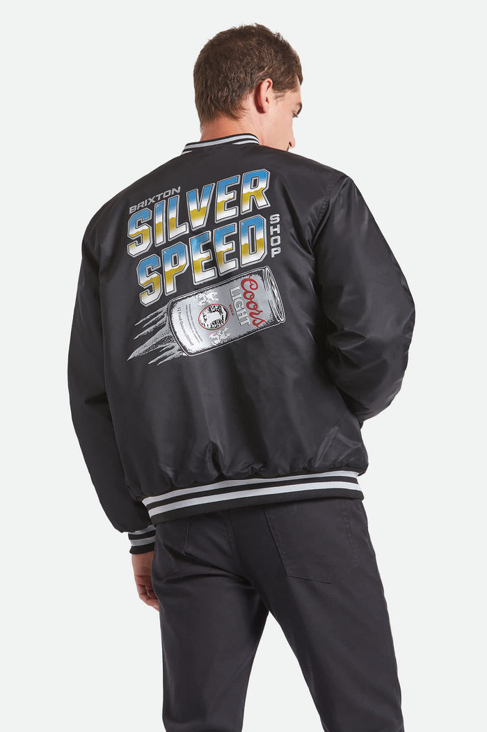 Men's Coors Light Silver Speed Shop Jacket in the color Black/Silver - Additional Fit image