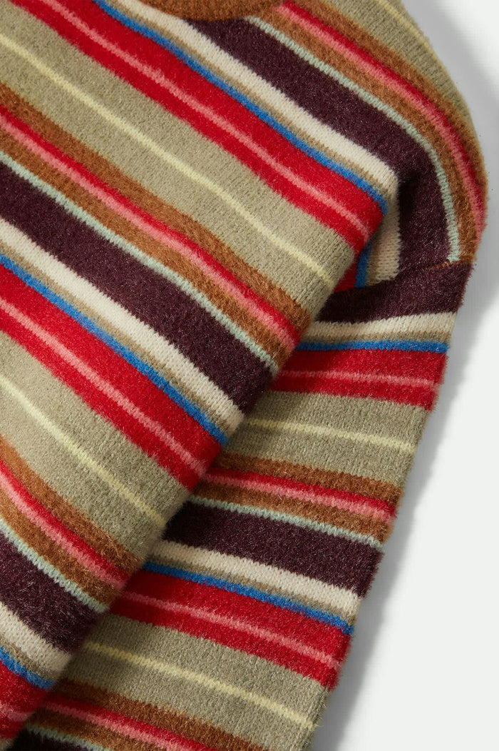 Women's Cozy Crew Sweater in the color Multi Stripe - Additional Laydown image