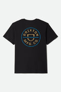Crest II Short Sleeve Standard T-Shirt - Black/Copper/Medium Blue