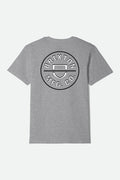Crest II Short Sleeve Standard T-Shirt - Heather Grey/White/Black