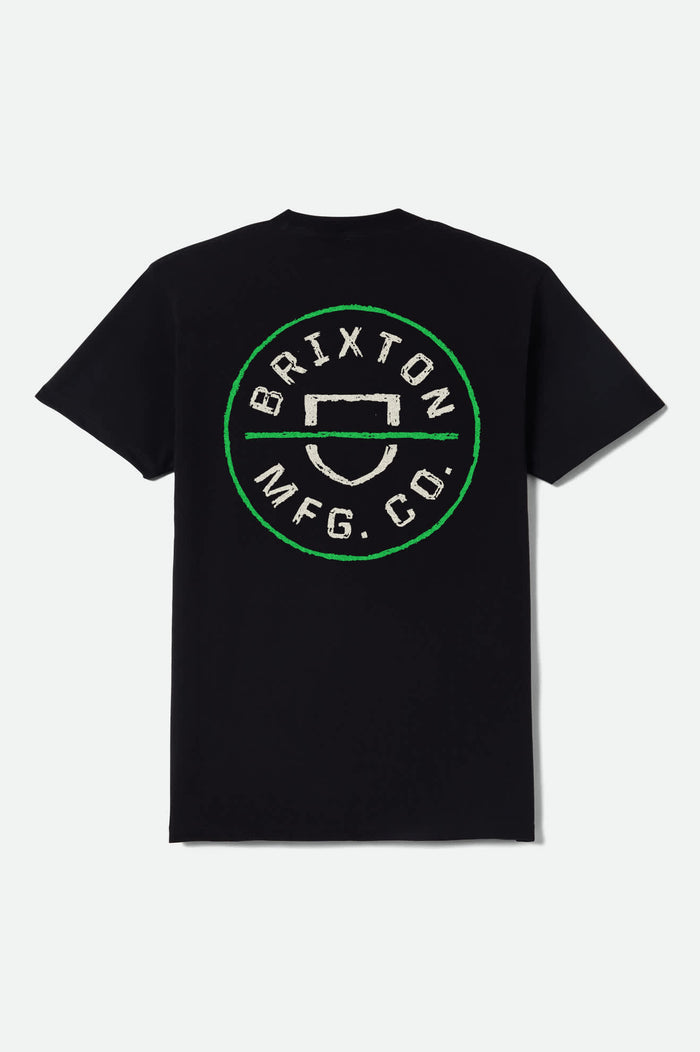 Crest II Short Sleeve T-Shirt - Black/Stone/Green