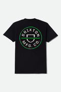 Crest II Short Sleeve T-Shirt - Black/Stone/Green