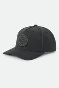 Unisex Crest Snapback in the color Black/Black - Front Product Laydown Image