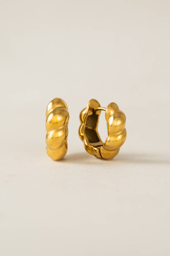Croissant Puff Hoop Earrings