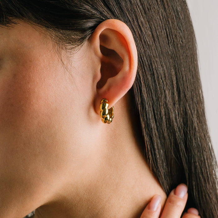 Croissant Puff Hoop Earrings