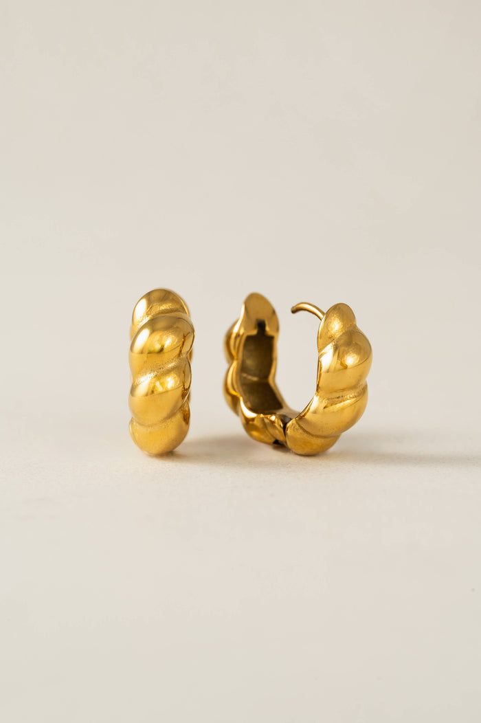 Croissant Puff Hoop Earrings