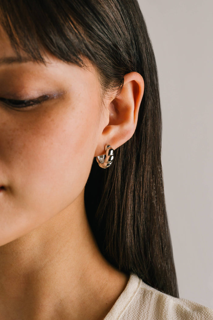 Croissant Puff Hoop Earrings