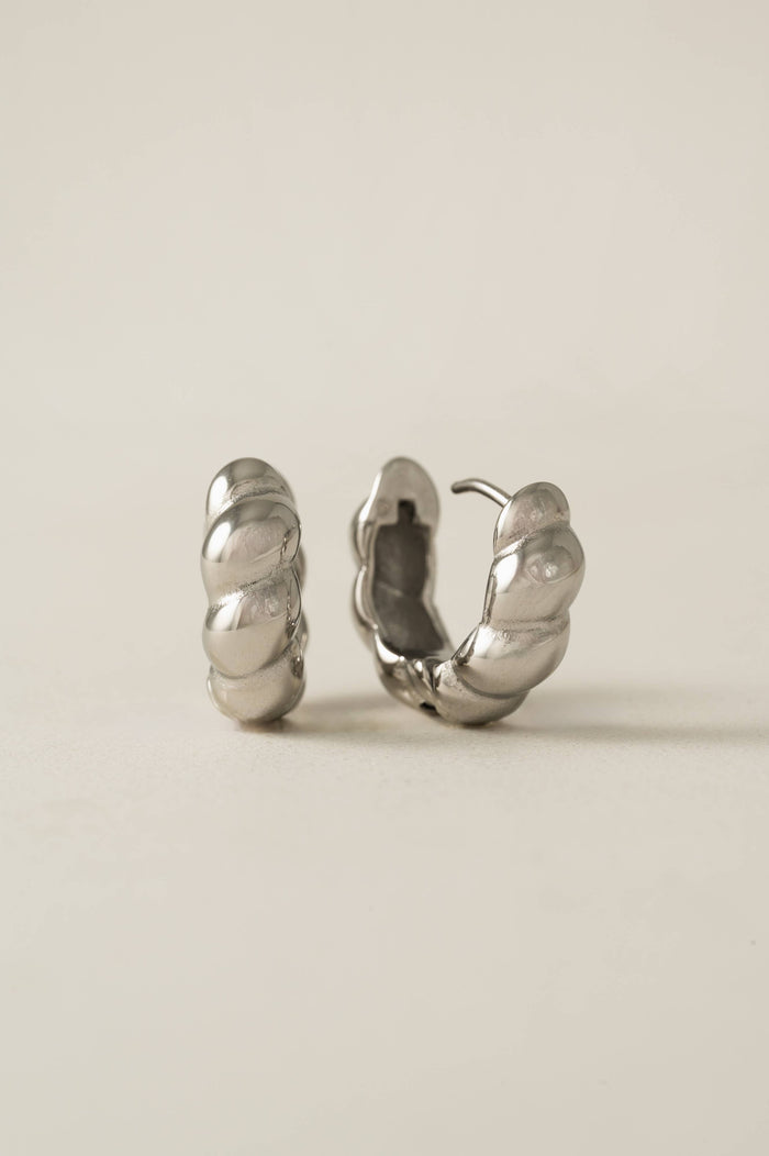 Croissant Puff Hoop Earrings