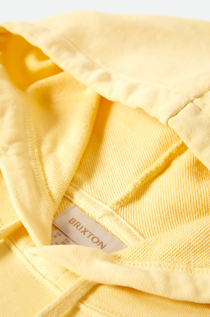 Women's Cross Loop French Terry Hoodie in the color Panna Cotta - Additional Laydown image