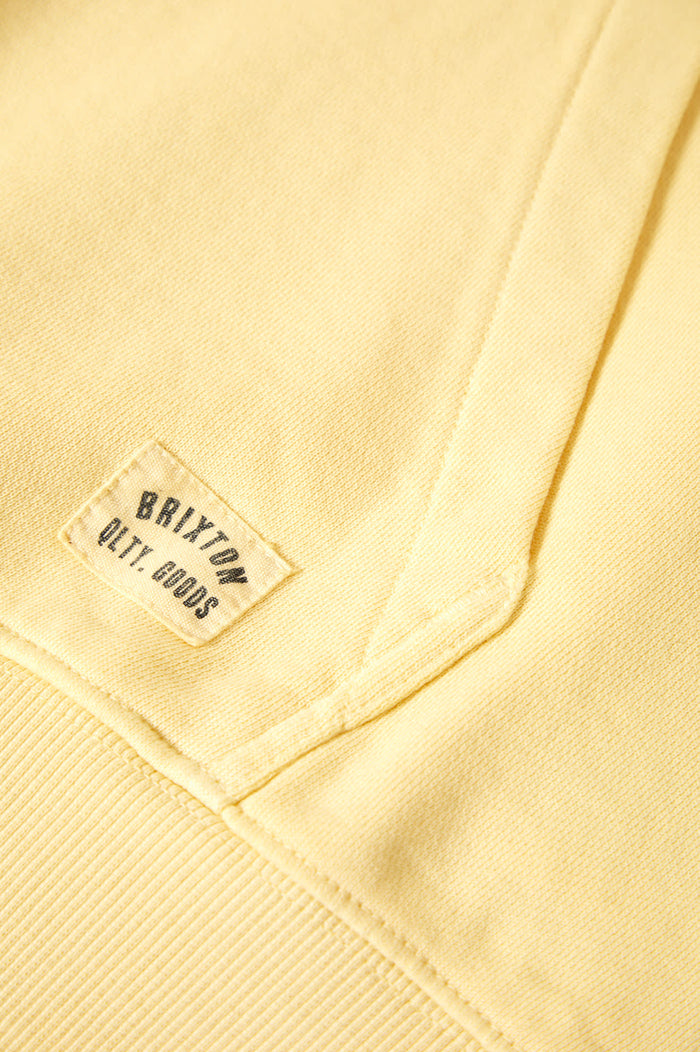 Women's Cross Loop French Terry Hoodie in the color Panna Cotta - Additional Laydown image