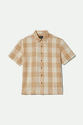 Men's Cru Linen Blend S/S Shirt in the color Off White/Sand - Front Product View
