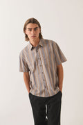 Men's Cru Shirt in the color Charcoal Shadow Stripe - Additional Fit image