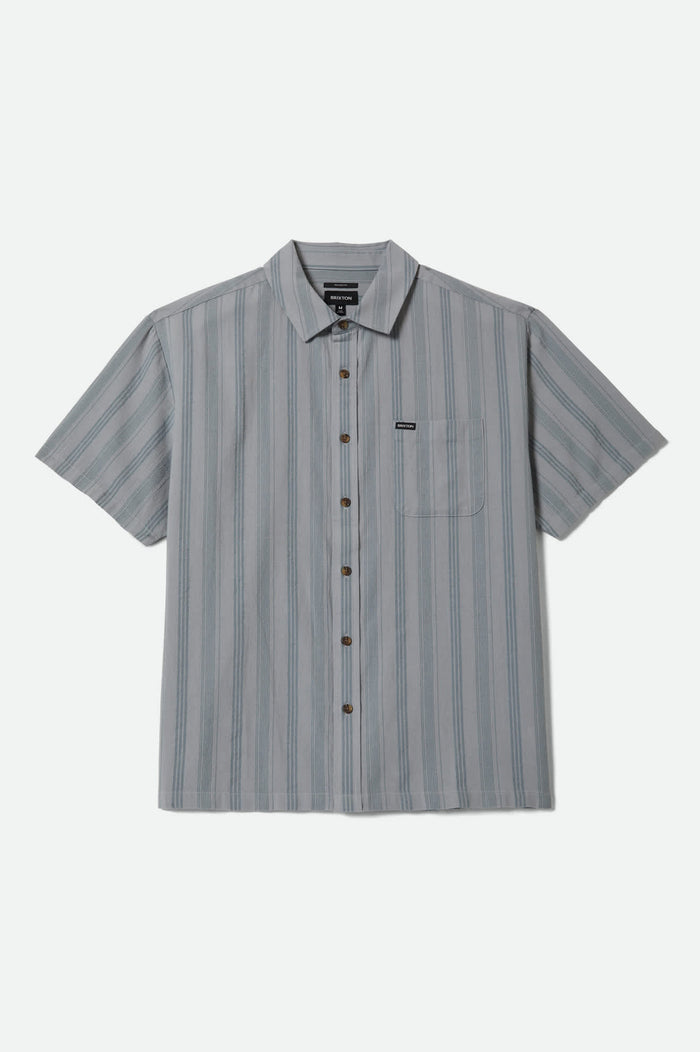 Men's Charter Stripped Dobby Short Sleeve Shirt in the color Trooper - Front Product View