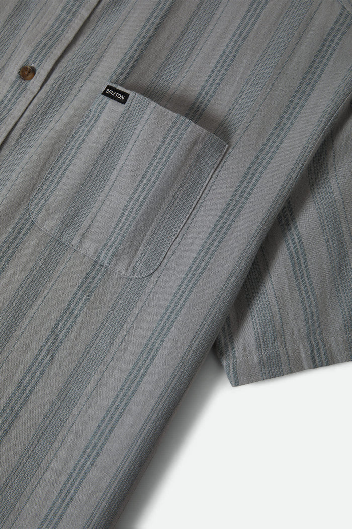 Men's Charter Stripped Dobby Short Sleeve Shirt in the color Trooper - Additional Laydown image