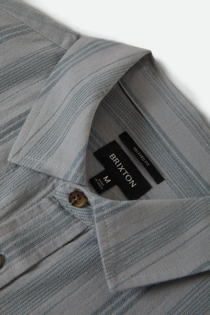 Men's Charter Stripped Dobby Short Sleeve Shirt in the color Trooper - Additional Laydown image