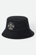 Unisex Current Packable Bucket Hat in the color Black - Front Product Laydown Image
