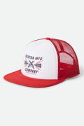 Unisex Danton Netplus Trucker Hat in the color Adrenaline Rush/Adrenaline Rush - Front Product Laydown Image