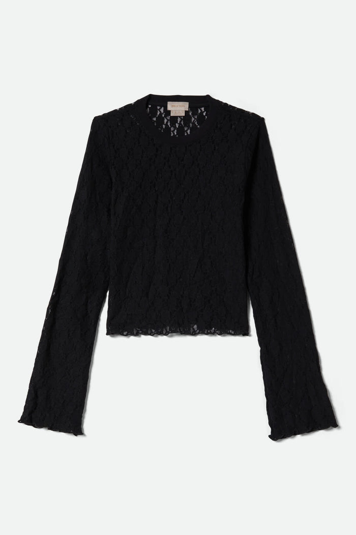 Women's Dolly Slim L/S Knit T-Shirt in the color Black - Front Product View