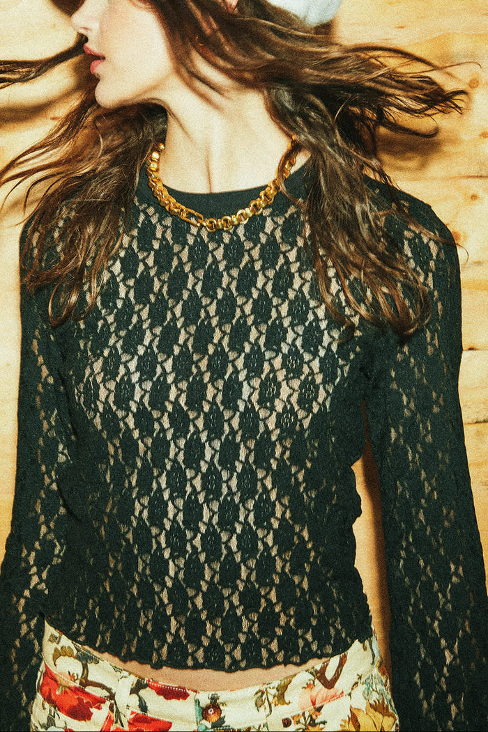 Women's Dolly Slim L/S Knit T-Shirt in the color Black - Women's Lifestyle image