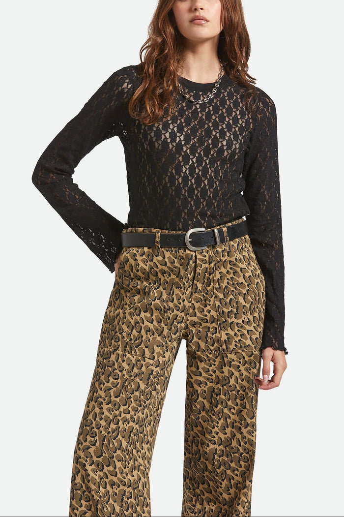 Women's Dolly Slim L/S Knit T-Shirt in the color Black - Women's Front View