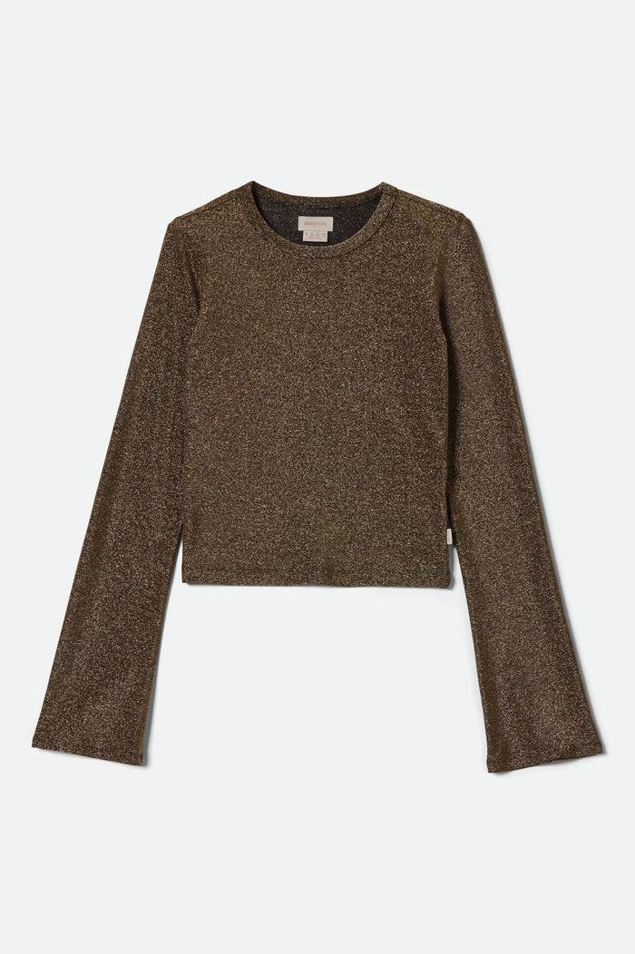 Women's Dolly Slim L/S Knit T-Shirt in the color Gold Metallic - Front Product View