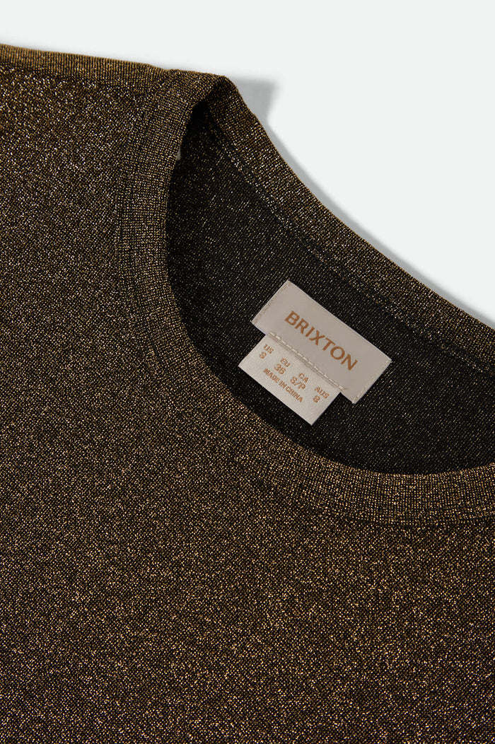 Dolly Slim L/S Knit T-Shirt - Gold Metallic