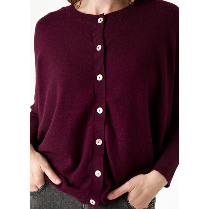 Dreams London Cashmere Like Batwing Cardigan Merlot (AA0523)