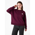 Dreams London Heart Embroidery Crew Neck Sweatshirt Merlot (AA0569)