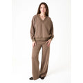 Dreams London Luxe Jersey Straight Leg Trouser Mushroom (AA0401)