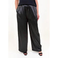 Dreams London Satin Straight Leg Elastic Waist Trouser Black (AA0464)