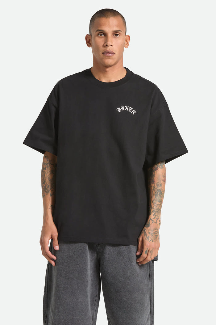 Men's Drive Short Sleeve Oversized T-Shirt in the color Black - Men's Front View