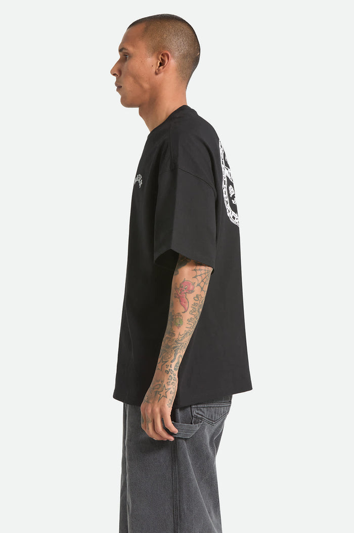 Men's Drive Short Sleeve Oversized T-Shirt in the color Black - Men's Side View
