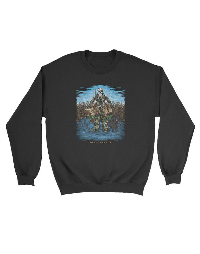DUCK HUNTIN’ BLACK LAB KIDS CREWNECK SWEATSHIRT – Kids clothes – Dead Threads Apparel