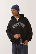 Men's Dugout Zip Hood Fleece in the color Black/Grey - Additional Fit image