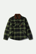 Men's Durham Sherpa Lined Jacket in the color Black/Wild Green Flannel - Front Product View