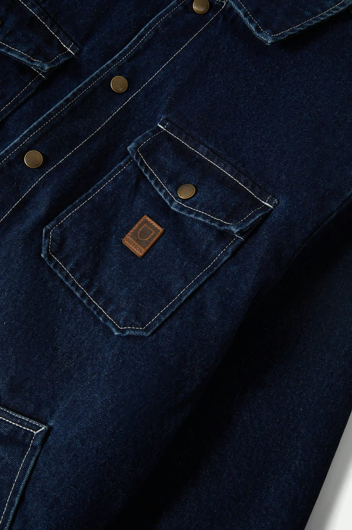Men's Durham Sherpa Lined Jacket in the color Medium Wash Denim - Additional Laydown image