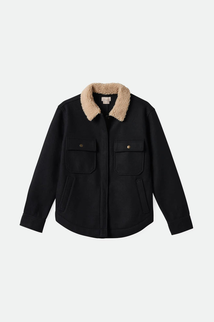 Women's Durham Shirt Jacket in the color Black - Front Product View
