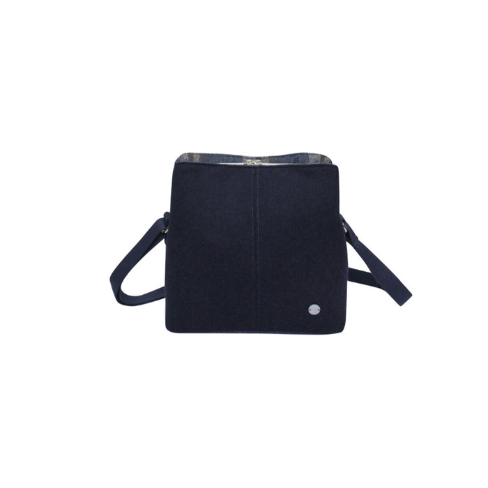 Earth Squared Navy Plan Wool Logan Bag (WL25LOGNV)