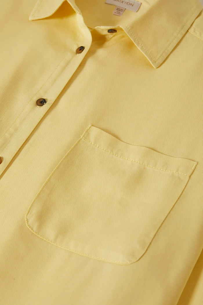Women's East Side Boxy L/S Button Down in the color Panna Cotta - Additional Laydown image