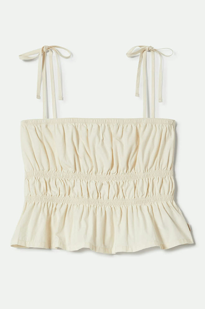 Women's Eden Smocked Top in the color Off White - Front Product View