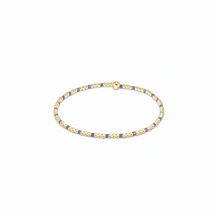 egirl Hope Sincerity Pattern 2mm Bead Bracelet - Bright Blue
