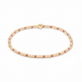 egirl Hope Sincerity Pattern 2mm Bead Bracelet - Bright Pink