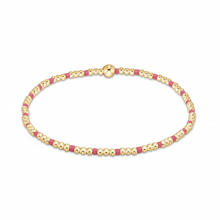 egirl Hope Sincerity Pattern 2mm Bead Bracelet - Bright Pink
