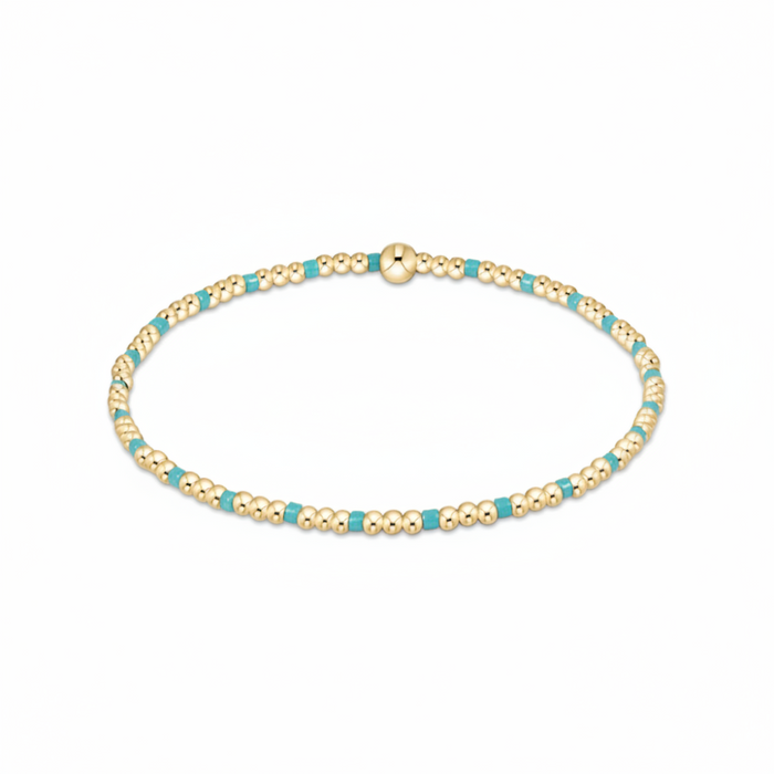 egirl Hope Sincerity Pattern 2mm Bead Bracelet - Turquoise