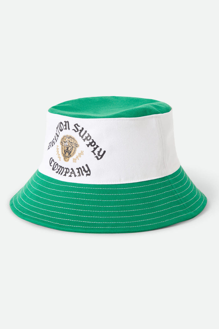 Unisex Eldon Packable Bucket Hat in the color Green/Off White Morado - Front Product Laydown Image