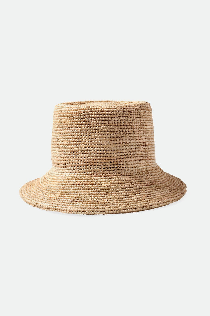 Brixton Women's Ellee Straw Packable Bucket Hat - Tan | Back