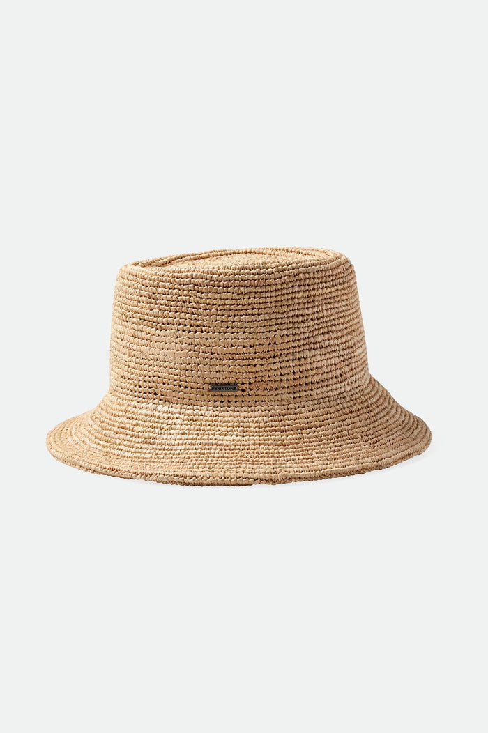 Brixton Women's Ellee Straw Packable Bucket Hat - Tan | Extra Shot
