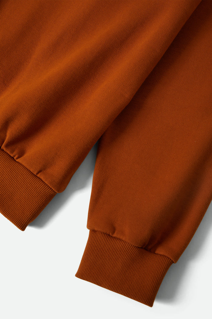 Men's Embroidered Heavyweight Crew in the color Rustic Caramel - Additional Laydown image